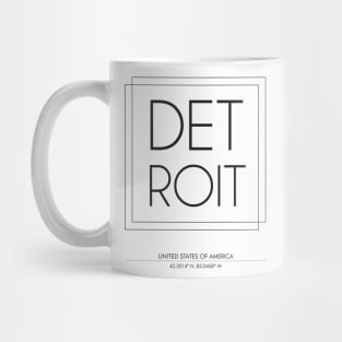 Detroit city Minimal Typography 2 Mug